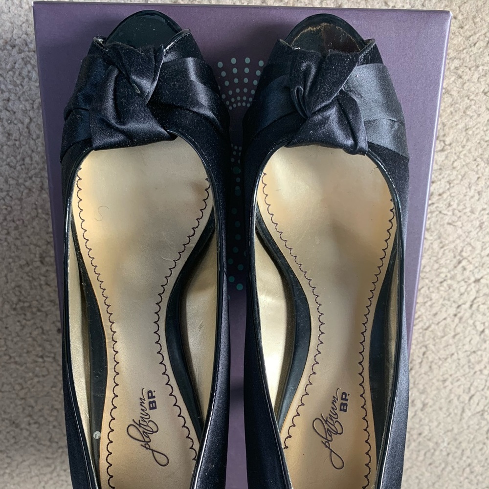 Platinum BP Black Satin Heels